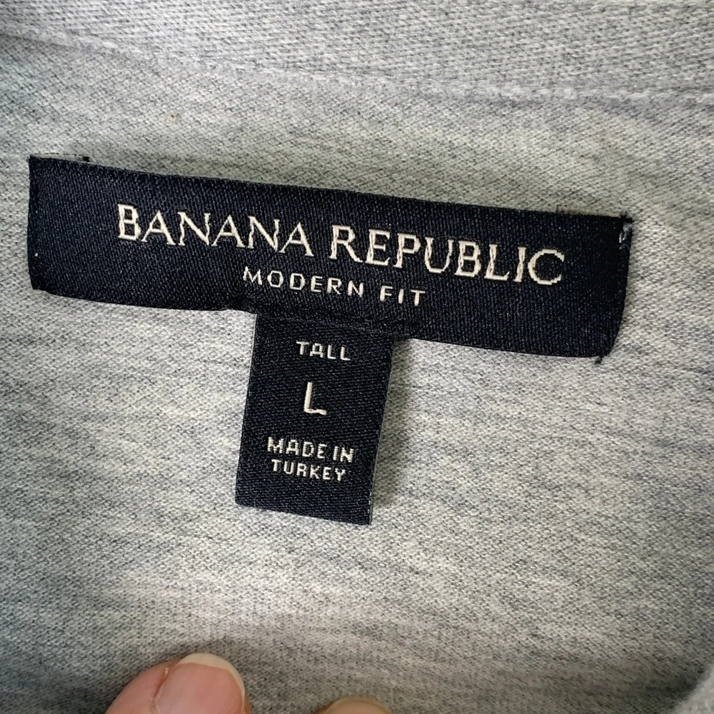 Banana Republic gray polo with pride rainbow under collar size large